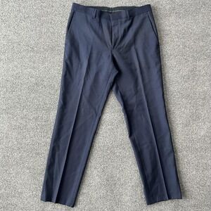 Hugo Boss Pants Mens 32x30 Navy Blue Giro5 Slim Fit Wool Dress Trousers Lined
